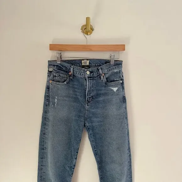 Citizens of Humanity Premium Vintage Harlow Crop Jeans Frayed Hem Light Wash 26 - Picture 6 of 16